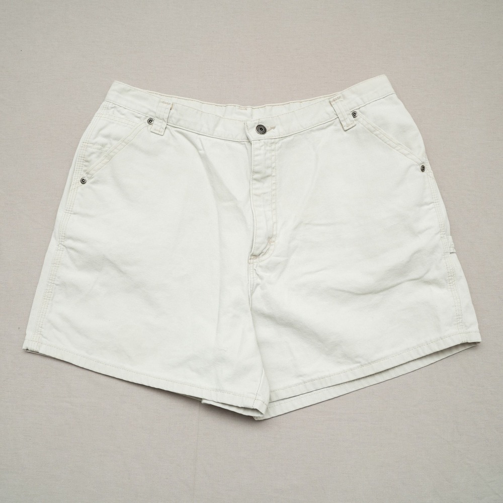 Vintage 80s 90s Lee‎ Womens High Waisted Short Shorts Gray/White 34 16 M